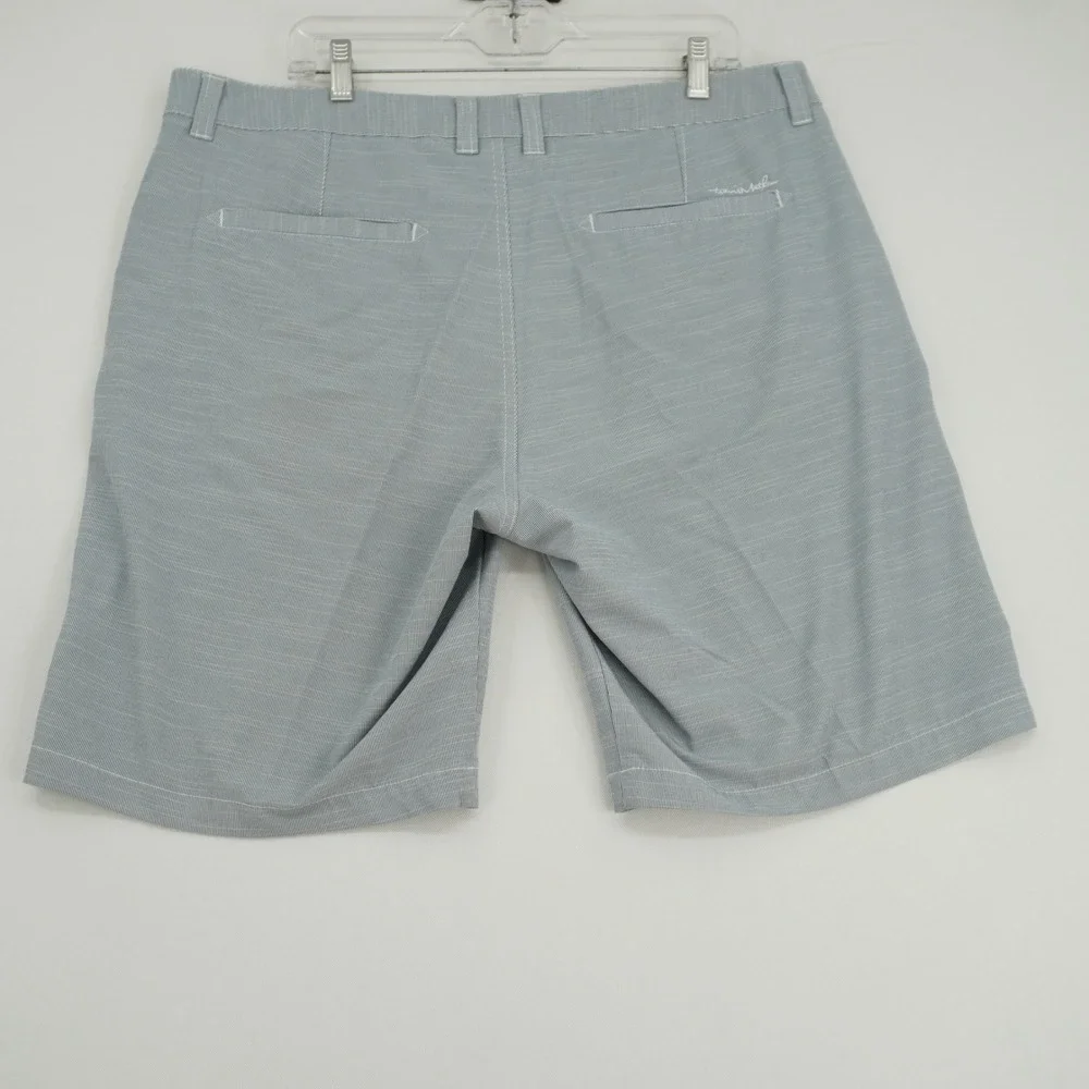 TravisMathew Mens 38 Blue White Striped‎ Golf Performance Shorts Stretch